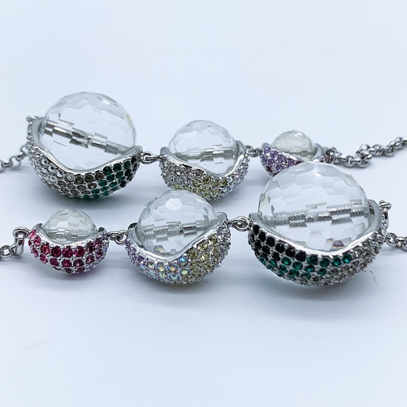 Swarovski Crystal Balls Silver-Plated Necklace - Picture 9 of 13